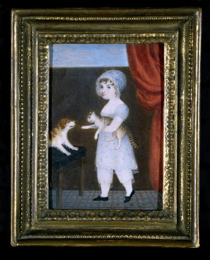 Detail of Portrait of a Girl, c.1820 by Unknown Artist