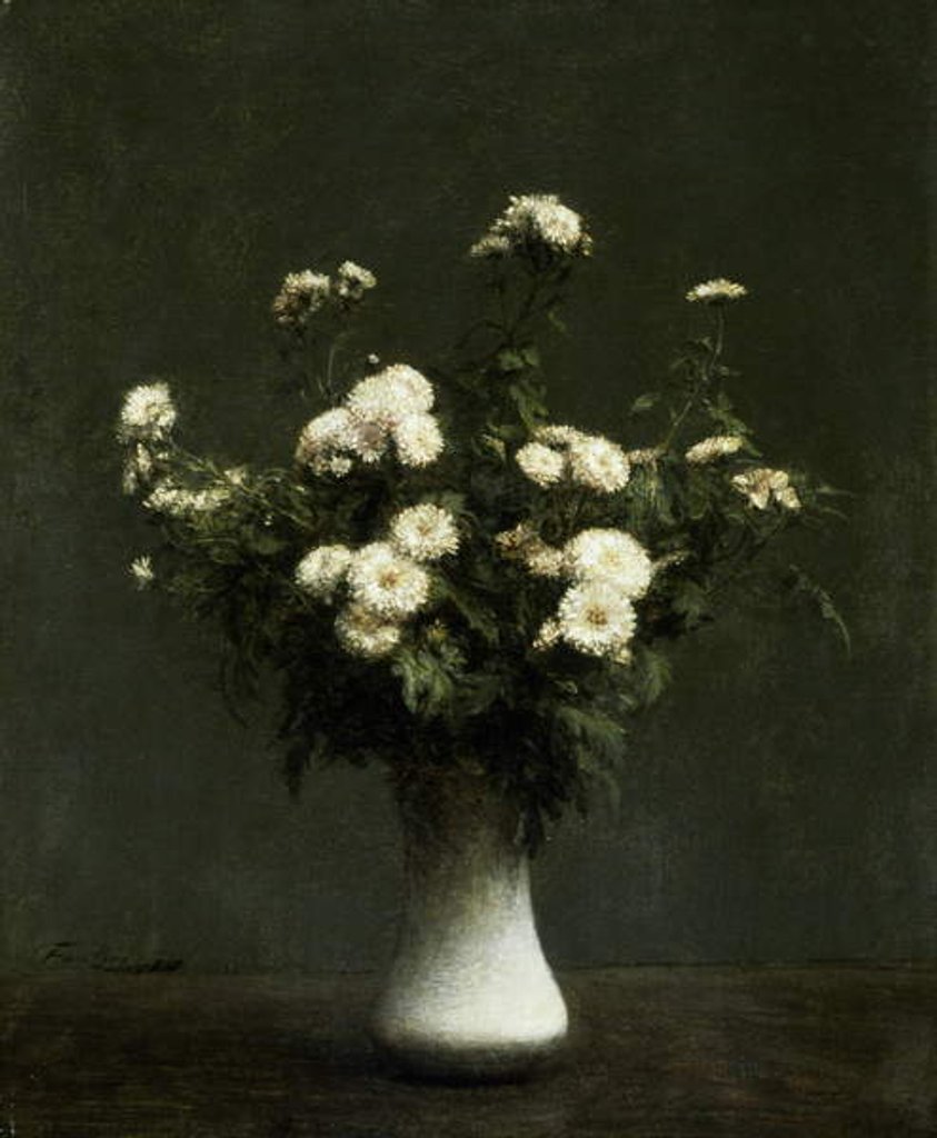 Detail of Vase of Chrysanthemums, 1871 by Ignace Henri Jean Fantin-Latour