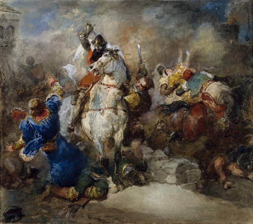 Detail of The Abduction of Rebecca, 1873 by Eugene-Louis Lami