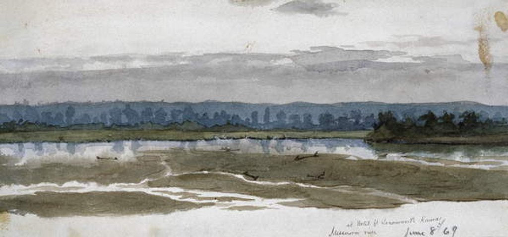 Detail of At Hotel, Fort Leavenworth, Kansas, Missouri River, June 8, 1869 by Vincent Colyer