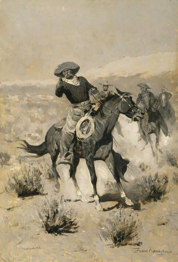 Detail of Days on the Range c.1902 by Frederic Remington