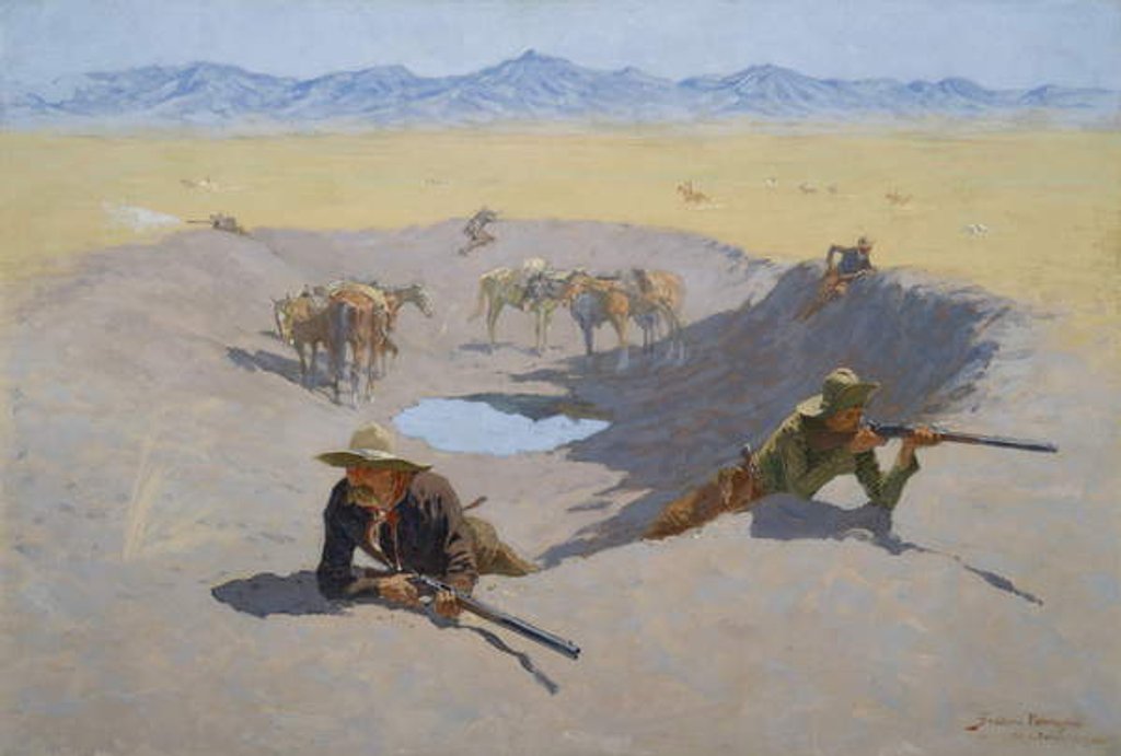 Detail of Fight for the Waterhole, 1903 by Frederic Remington