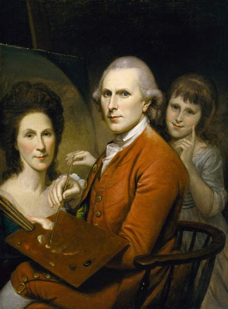 Detail of Self Portrait with Angelica Peale and Portrait of Rachel, c.1782-88 by Charles Willson Peale