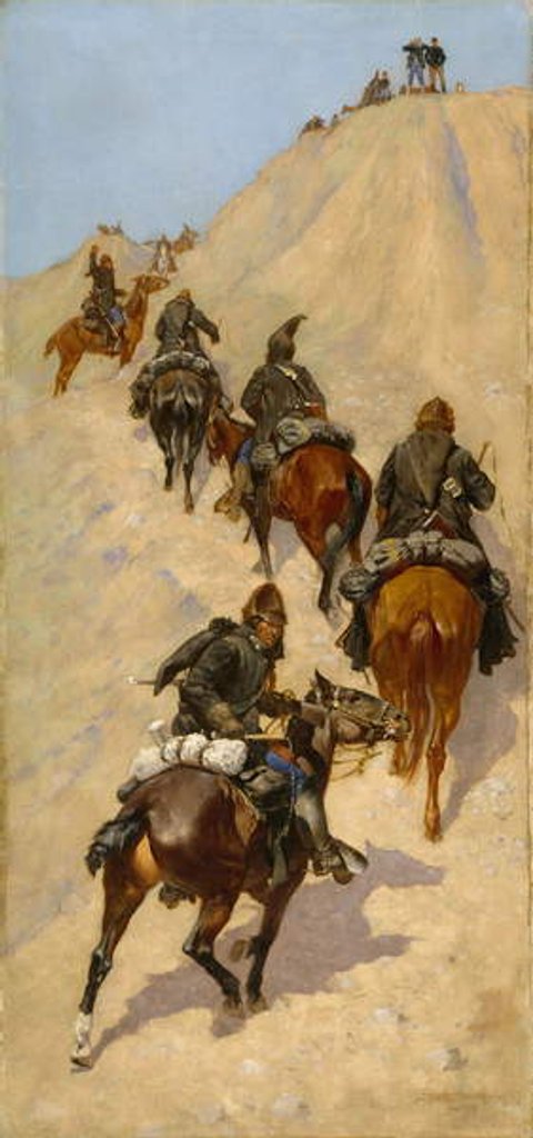 Detail of Scouts Climbing a Mountain, 1891 by Frederic Remington
