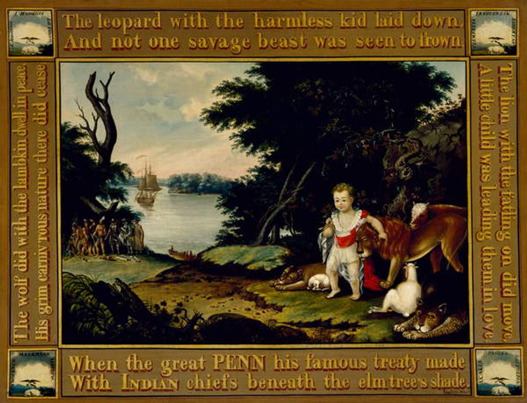 Detail of Peaceable Kingdom, c.1826-28 by Edward Hicks