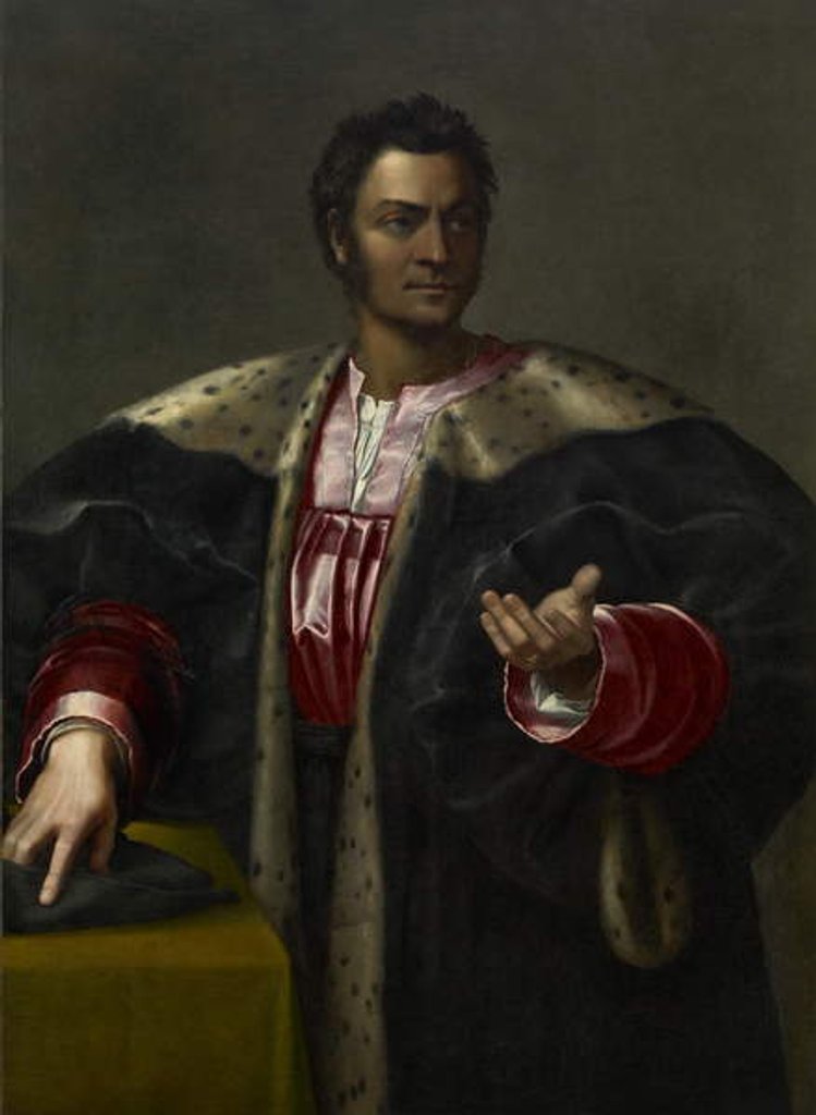 Detail of Anton Francesco degli Albizzi, 1525 by Sebastiano del Piombo