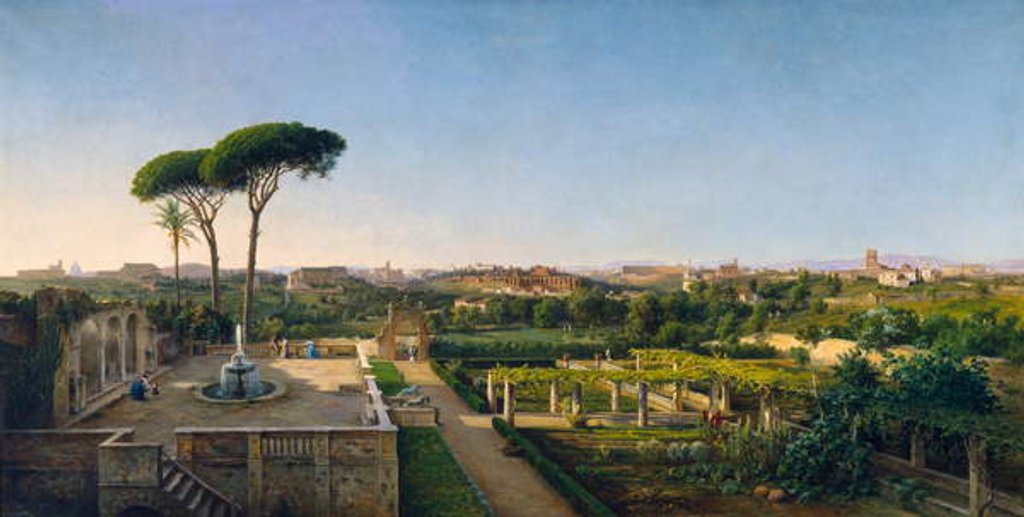 Detail of A View of Rome from the Aventine, 1873 by Julius O. Montalant