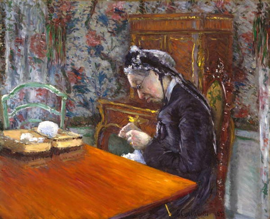 Detail of Mademoiselle Boissiere Knitting, 1877 by Gustave Caillebotte