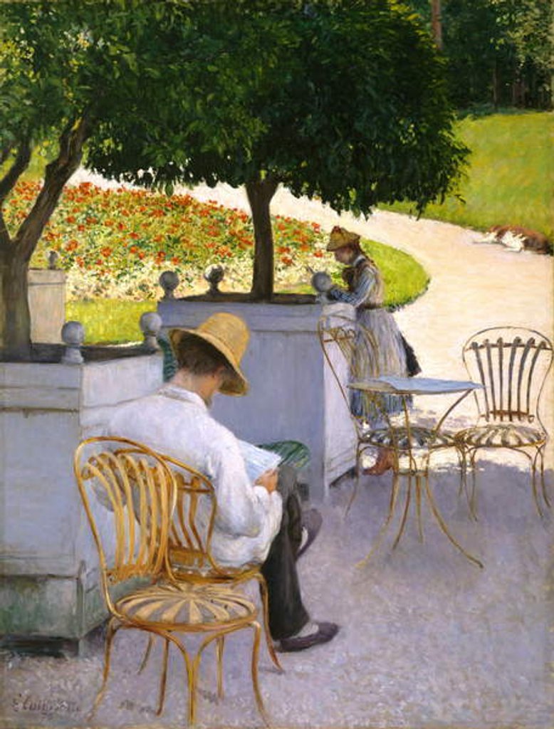 Detail of The Orange Trees or The Artist's Brother in His Garden, 1878 by Gustave Caillebotte