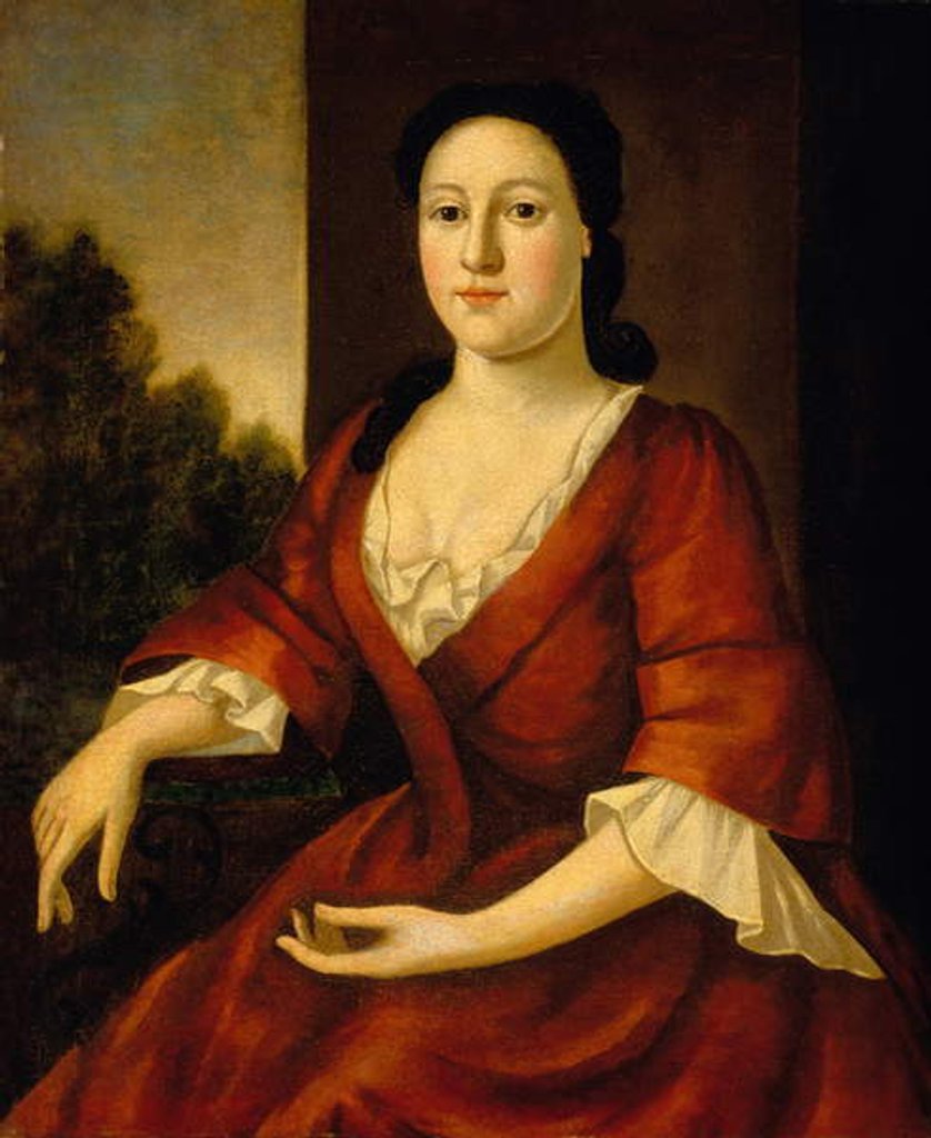 Detail of Portrait of Mrs John Greenleaf, nee Priscilla Brown c.1748 by John Greenwood
