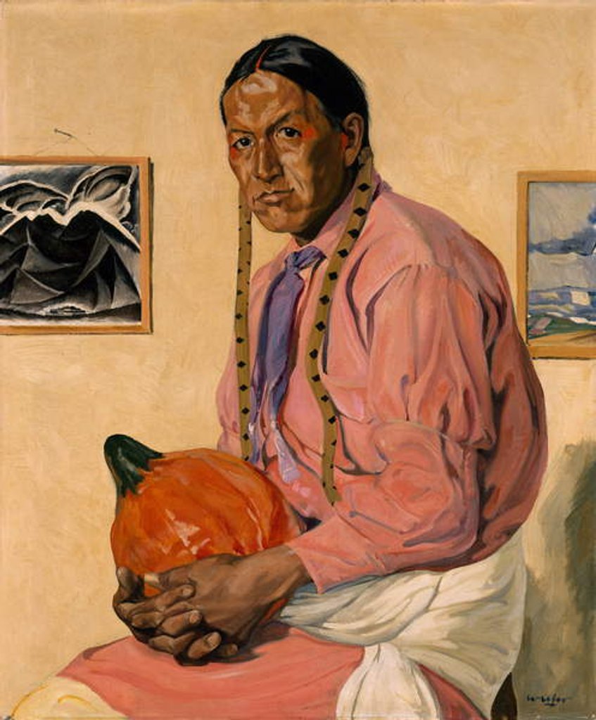 Detail of Portrait of a Man with a Pumpkin, c.1914-29 by Walter Ufer