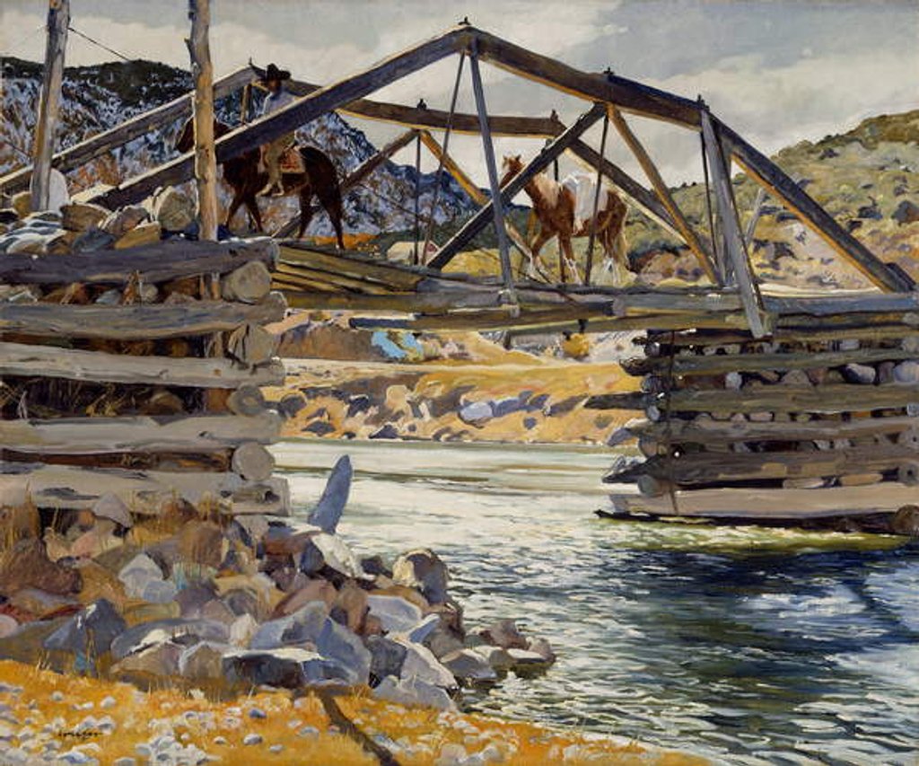 Detail of Crossing the Rio Grande, c.1914-31 by Walter Ufer