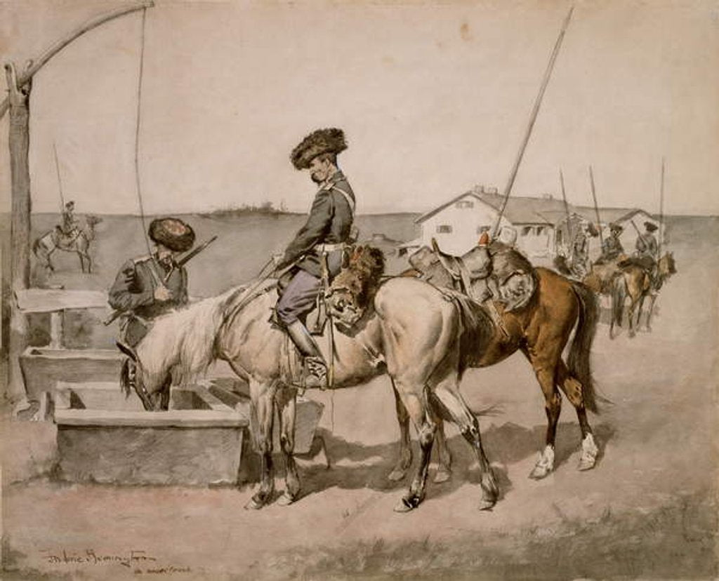Detail of An Amoor Cossack 1892-94 by Frederic Remington