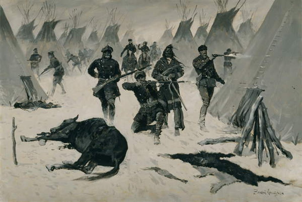Detail of The Defeat of Crazy Horse c.1901, possibly c.1896 by Frederic Remington