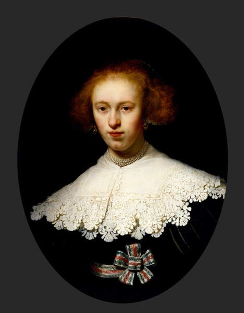 Detail of Portrait of a Young Woman, 1633 by Rembrandt Harmensz. van Rijn