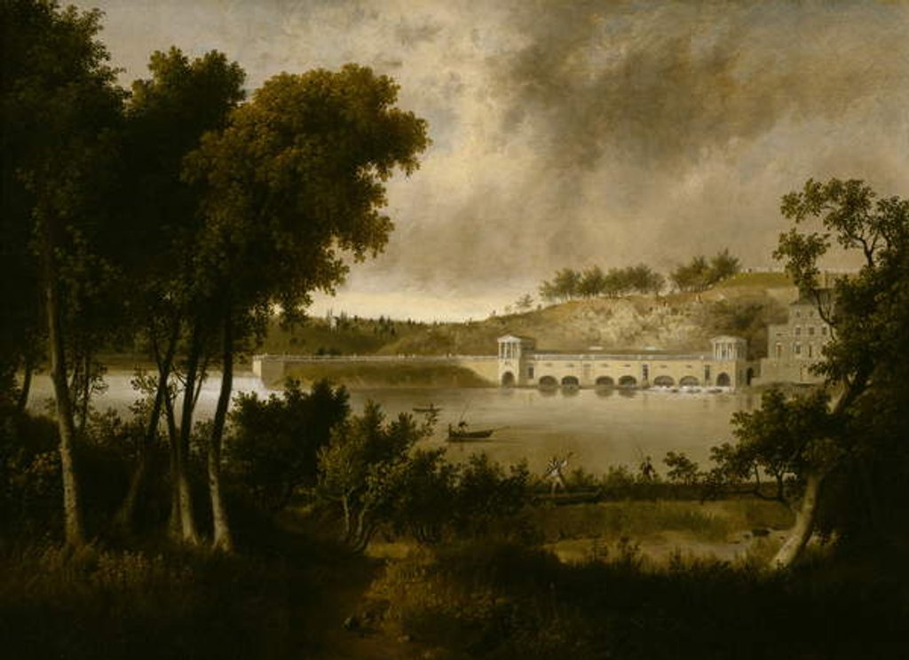 Detail of View of the Fairmount Waterworks, Philadelphia by Thomas Doughty