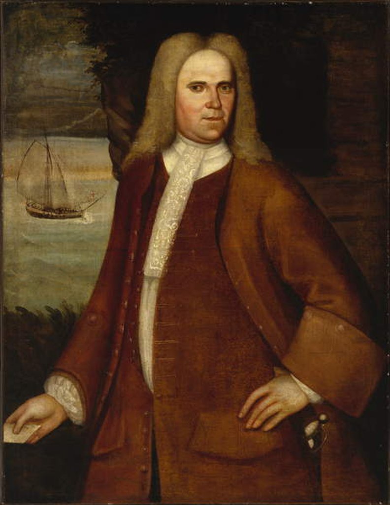 Detail of Portrait of Ebenezer Coffin, c. 1714-1730 by Nehemiah Partridge