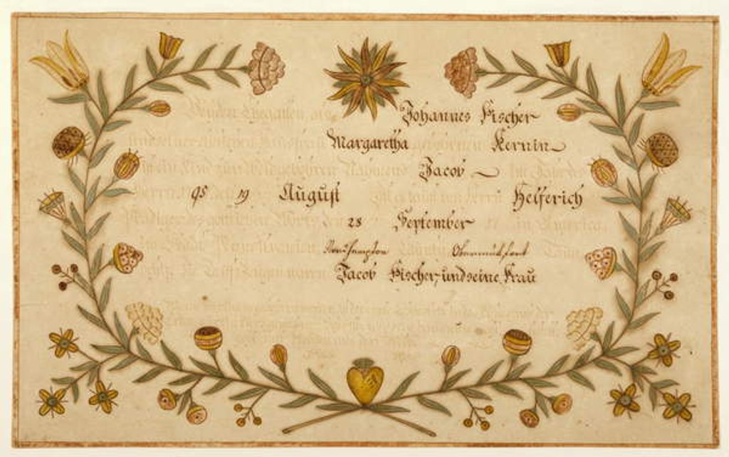 Detail of Birth and Baptismal Certificate by American School