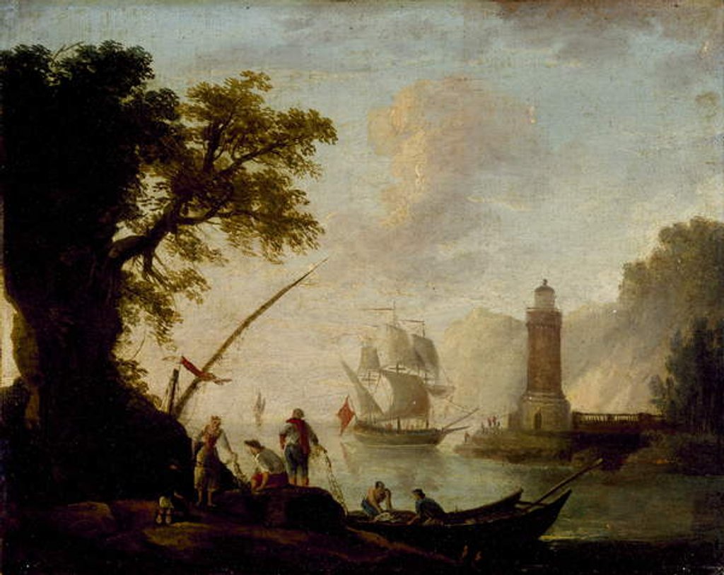 Detail of A Mediterranean Coastal View, no date by Claude Joseph Vernet