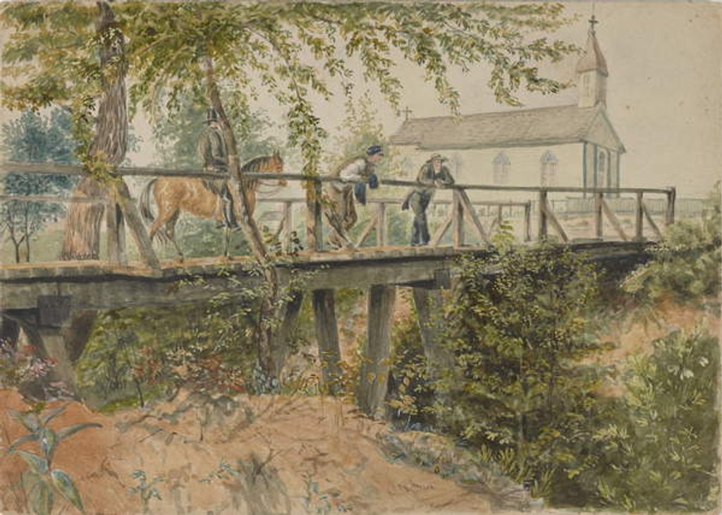 Detail of Catholic Church, Houston, Texas, March 25, 1852 by Thomas Flintoff