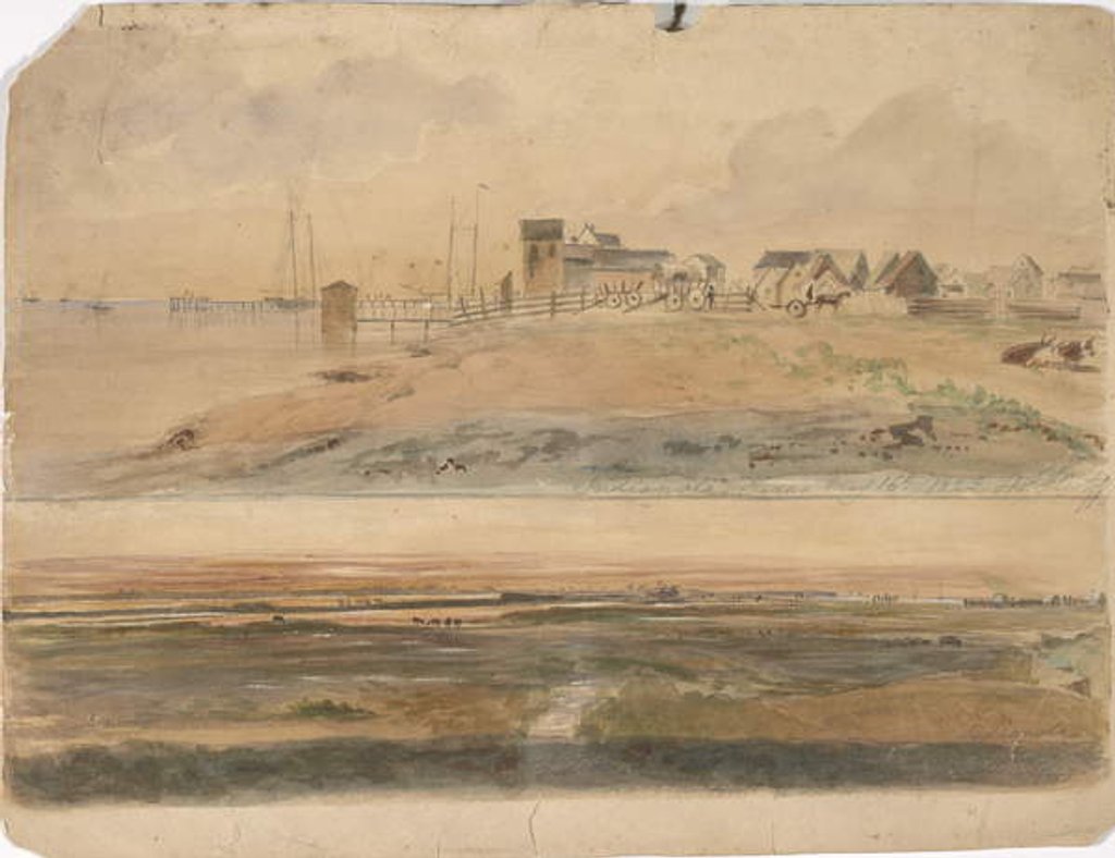 Detail of Indianola, Texas and Indianola with Lavaca Point in the Distance, May 16, 1852 by Thomas Flintoff