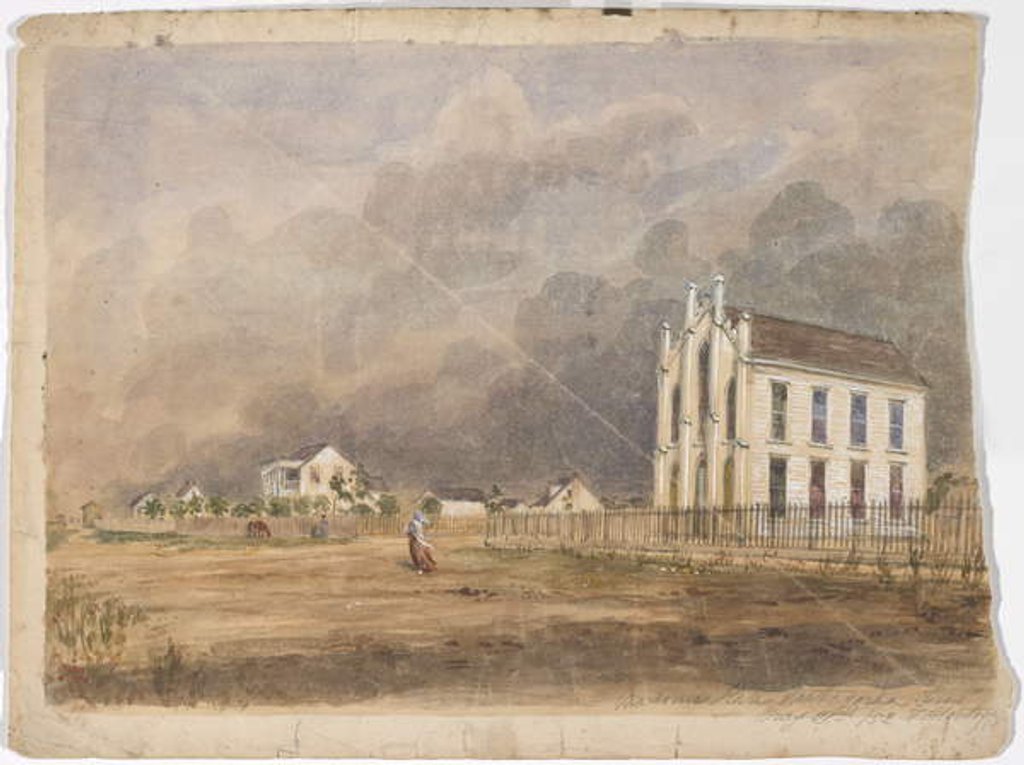 Detail of Masonic Hall, Matagorda, Texas, May 21, 1852 by Thomas Flintoff