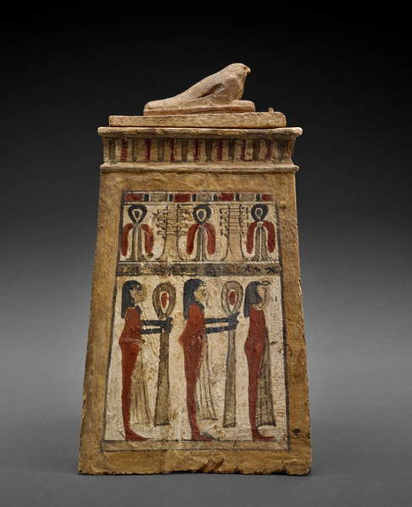 Detail of Shawabti Chest with Lid and Falcon, 332-30 BC by Egyptian 30th Dynasty