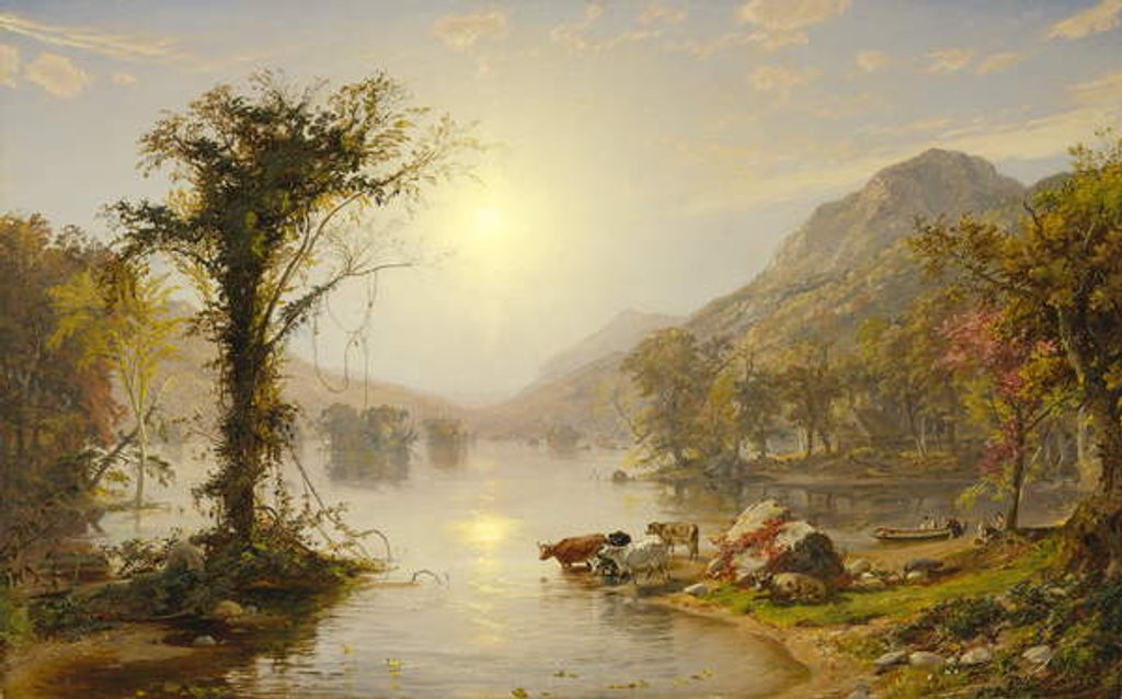 Detail of Autumn on Greenwood Lake, 1861 by Jasper Francis Cropsey