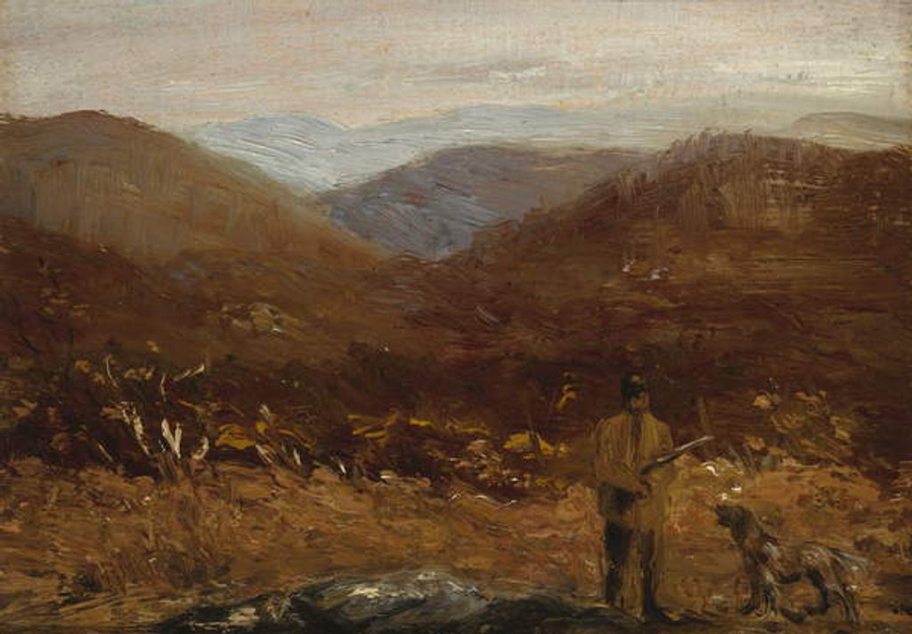 Detail of Man with Dog/The Hunter by William James Glackens