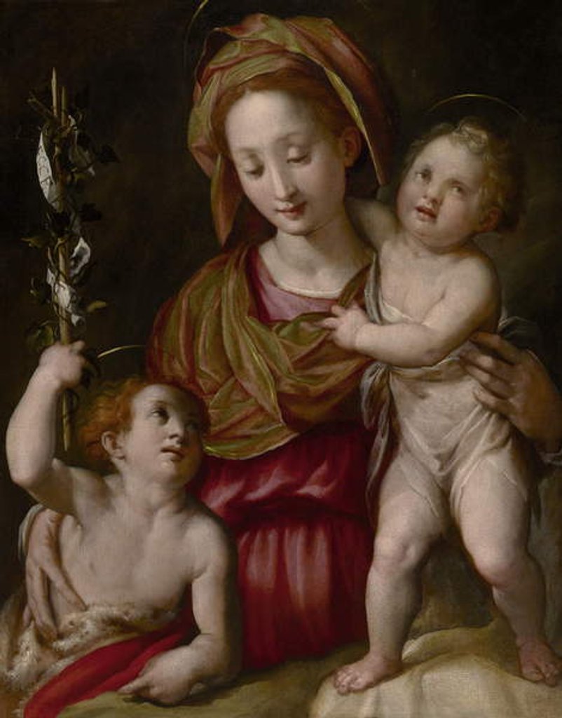 Detail of Madonna and Child with the Young St. John the Baptist, c.1575 by Jacopo Chimenti Empoli