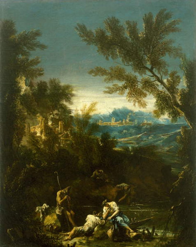 Detail of Landscape with Figures, c. 1715 by Alessandro Magnasco