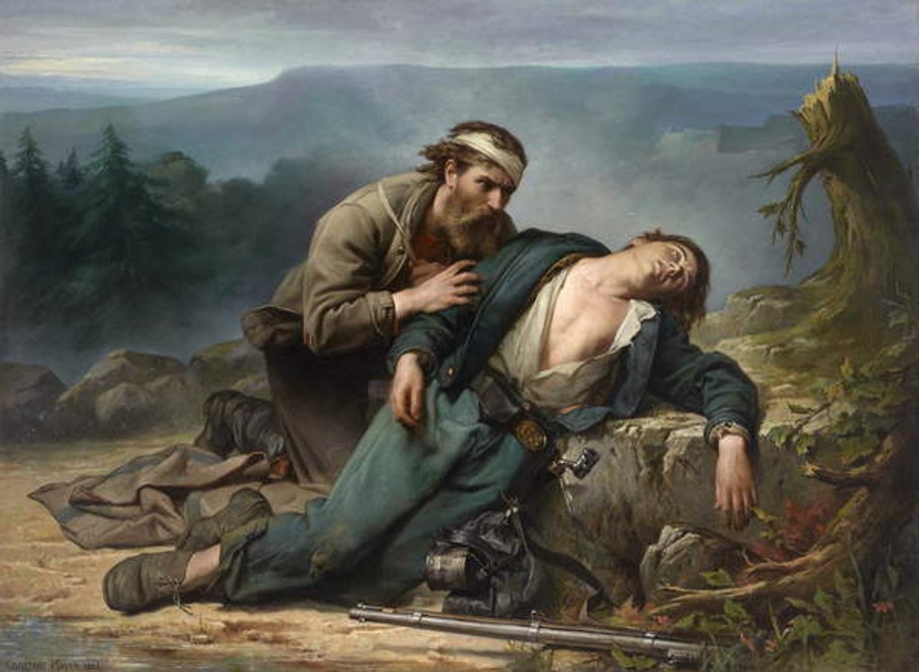 Detail of Recognition: North and South, 1865 by Constant Mayer