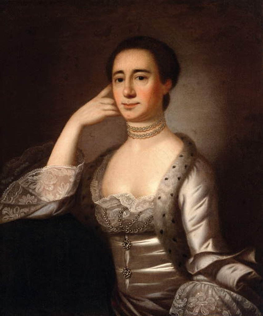 Detail of Portrait of Mrs. John Champneys, c.1763 by Jeremiah Theus