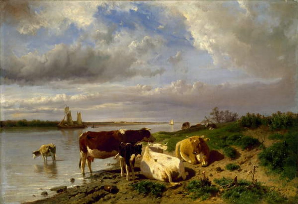Detail of Landscape with Cattle by Anton Mauve