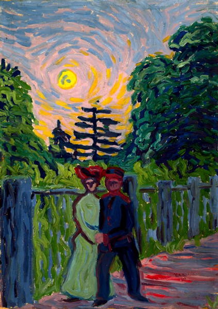 Detail of Moonrise: Soldier and Maiden, 1905 by Ernst Ludwig Kirchner