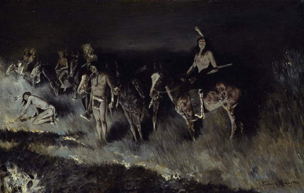 Detail of The Grass Fire, 1908 by Frederic Remington