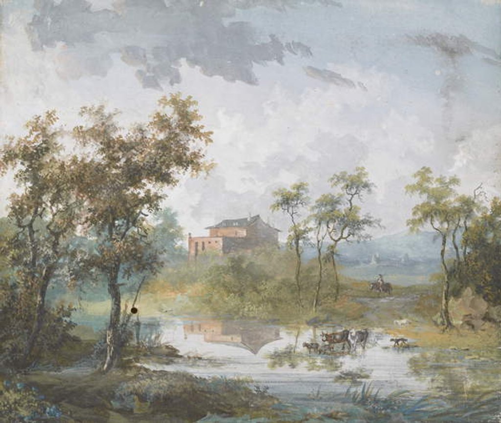 Detail of The Rustic River Ford by Louis Gabriel Moreau