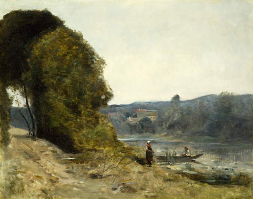 Detail of The Departure of the Boatman, 1870-72 by Jean Baptiste Camille Corot
