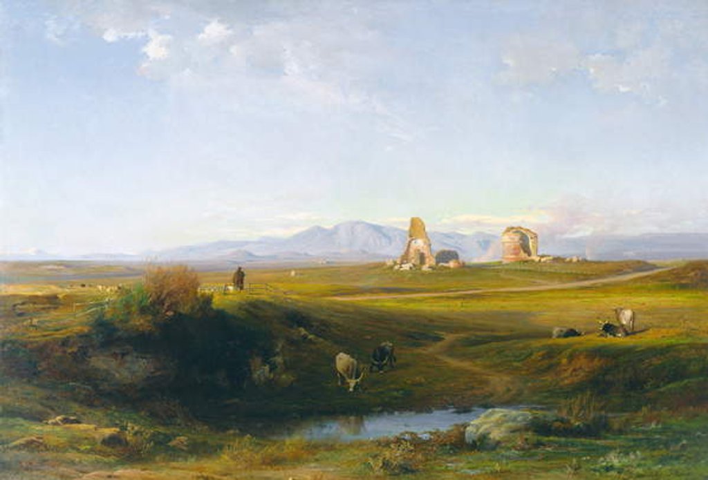 Detail of A View of the Roman Countryside, 1848 by Jean Achille Benouville
