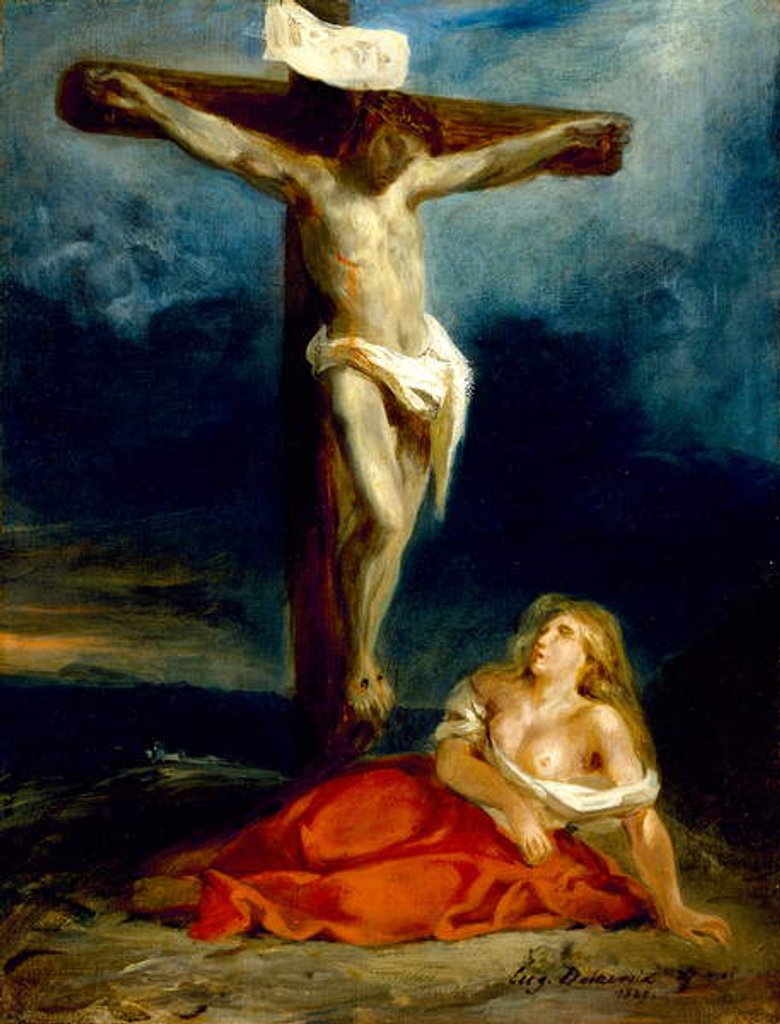 Detail of Saint Mary Magdalene at the Foot of the Cross, 1829 by Ferdinand Victor Eugene Delacroix