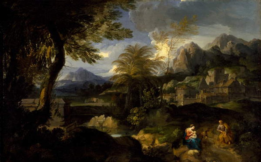 Detail of The Rest on the Flight into Egypt, 1670-1700 by European School