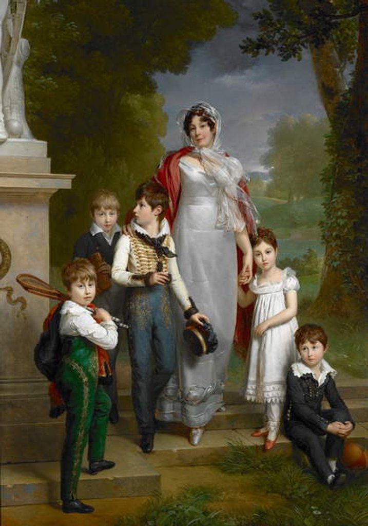 Detail of Portrait of Louise-Antoinette-Scholastique Guéhéneuc, Madame la Maréchale Lannes, Duchesse de Montebello, with her Children, 1814 by Francois Pascal Simon Baron Gerard