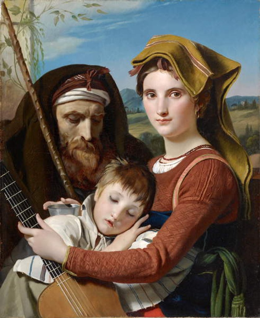 Detail of Roman Shepherd Family in the Campagna, 1823 by Francois Joseph Navez