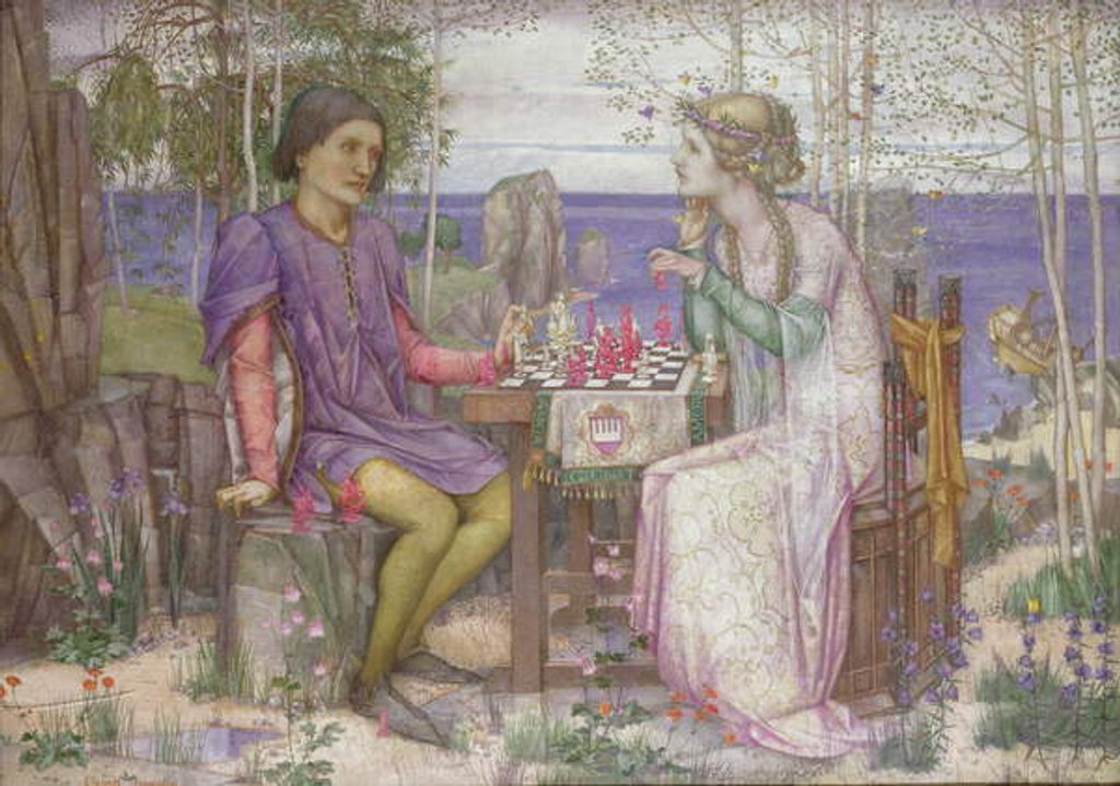 Detail of The Chess Game by Edward Reginald Frampton