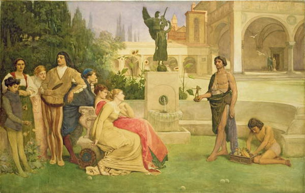 Detail of The Seller of Statuettes, 1874 by James Dromgole Linton