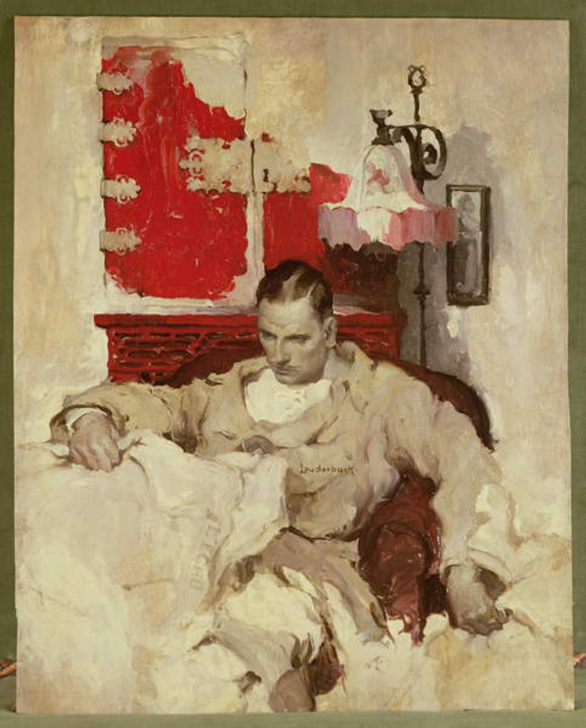 Detail of Reading in a Study by Walt Louderback