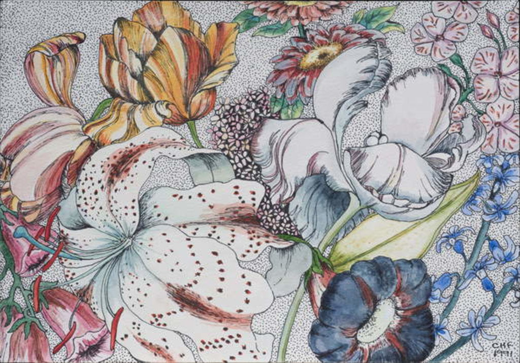 Detail of Jumbled Flowers, 1991 by Carolyn Hubbard-Ford