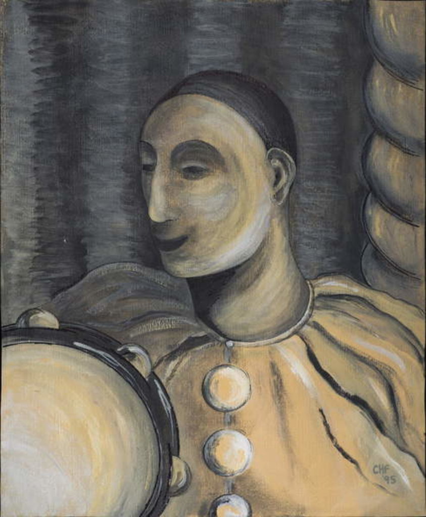 Detail of Clown with Tambourine, 1995 by Carolyn Hubbard-Ford