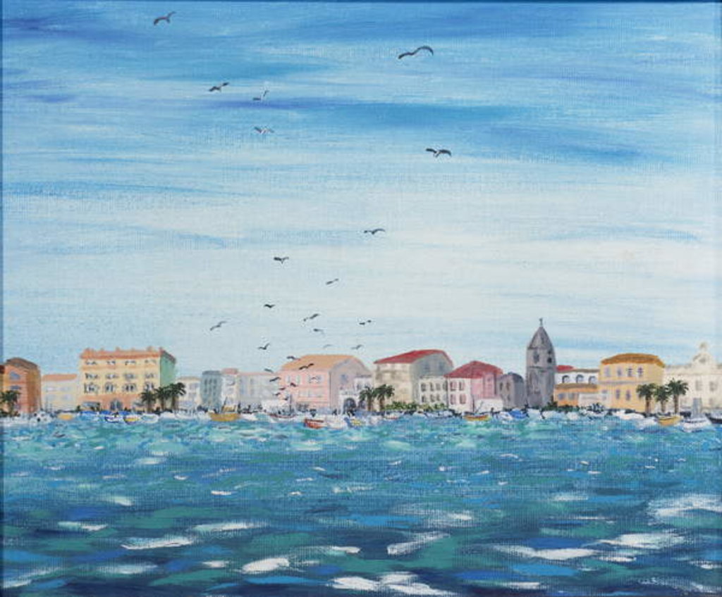 Detail of Sea Scene with Houses, 1995 by Carolyn Hubbard-Ford