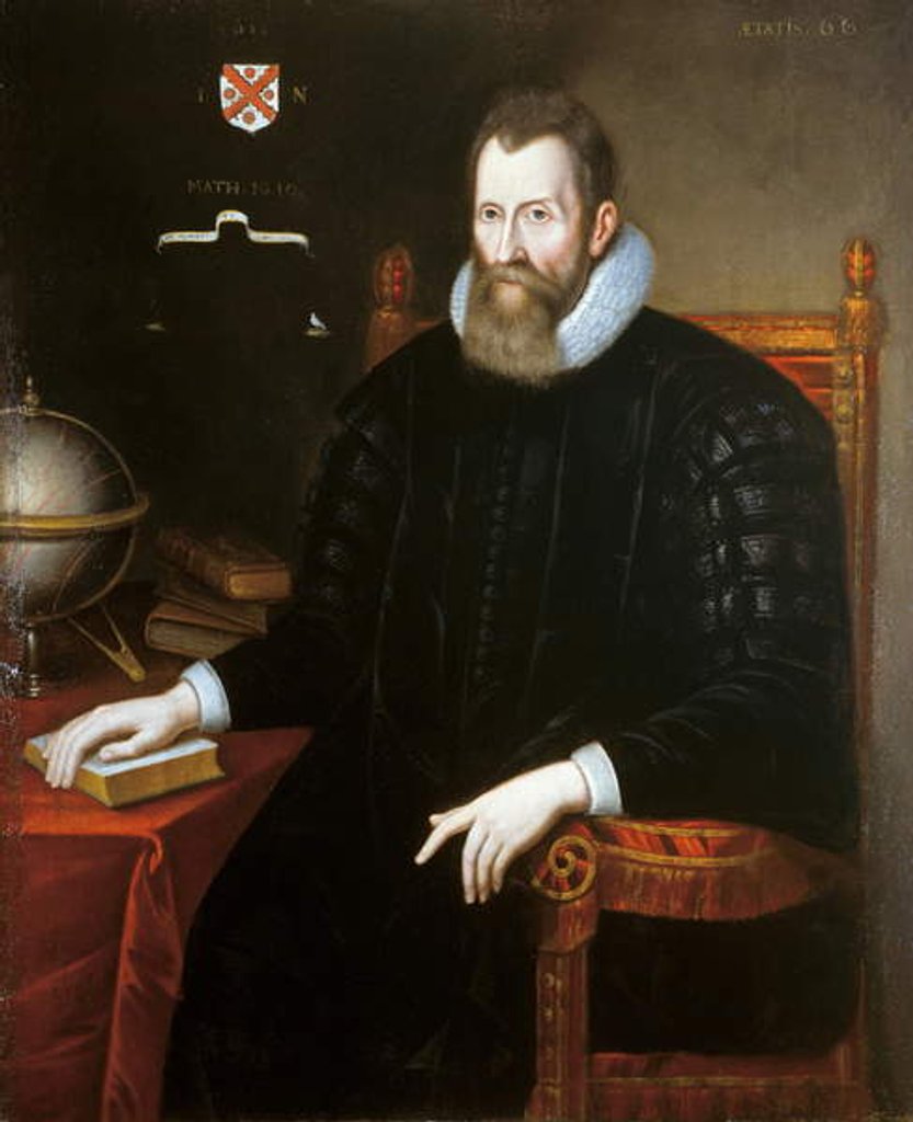 Detail of Portrait of John Napier, scottish mathematician - 1616 by English School